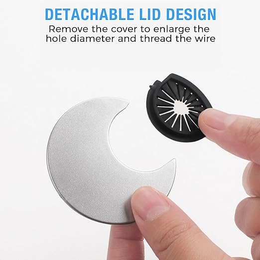 BOPOREAE Desk Grommet 3-1/8" (80 mm), Desk Cord Hole Cover, Cable Grommet ABS Plastic, Desk Hole Grommet for Office and Home Table Cable, Detachable Cable Cord Organizer (Silver Sand 4 Pcs)