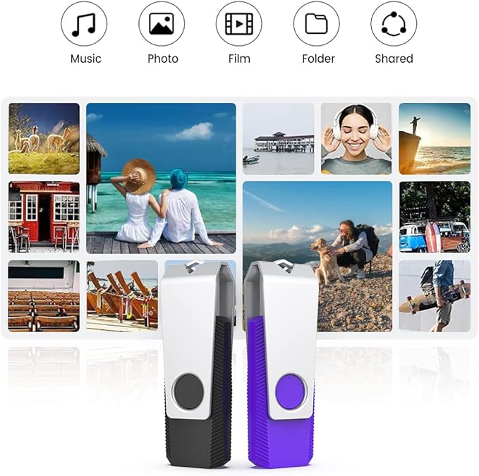 Aiibe 5 Pack 64GB USB 3.0 Flash Drive 64GB USB 3.0 Drive 5 Pack Thumb Drive Memory Stick USB Stick 64 GB (5 Mixed Colors: Black Red Cyan Green Purple)