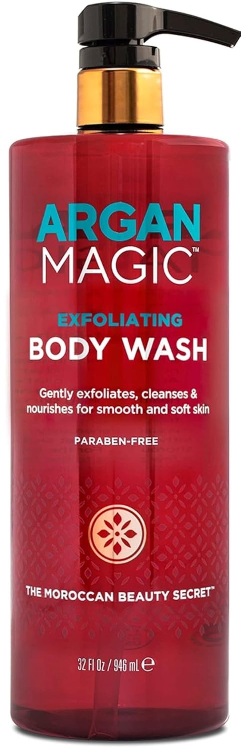 Argan Magic Exfoliating Body Wash - Nourishing Lactic & Glycolic Acid Formula | Gentle, Paraben-Free 32 oz