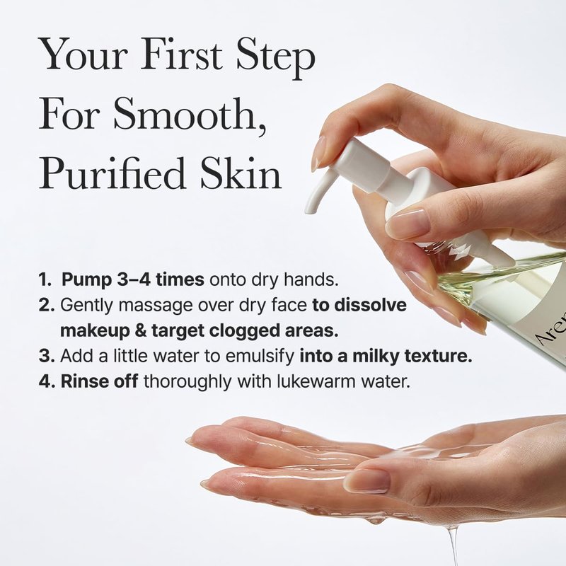 ARENCIA Pore Melt Mochi Makeup-Removing Cleansing Oil, Non-Comedogenic, Rice Amino Acids HD, Vitamin E, Cica, & Ceramide, 6.76 fl oz