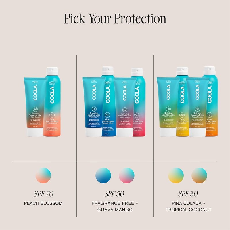 COOLA Organic Sunscreen SPF 50 Sunblock Spray, Dermatologist Tested Skin Care For Daily Protection, Vegan And Gluten Free, Guava Mango, 6 Fl Oz