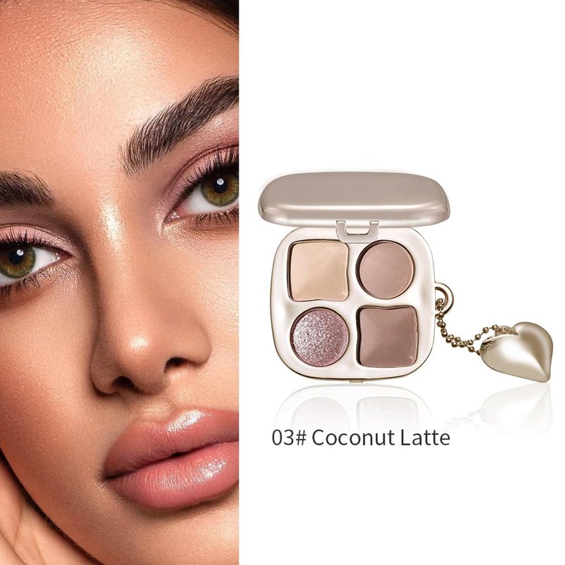 Warm Neutral Nude Eyeshadow Palette - Matte & Shimmer High Pigment | Mini Everyday Makeup with Mirror for All Eye Colors