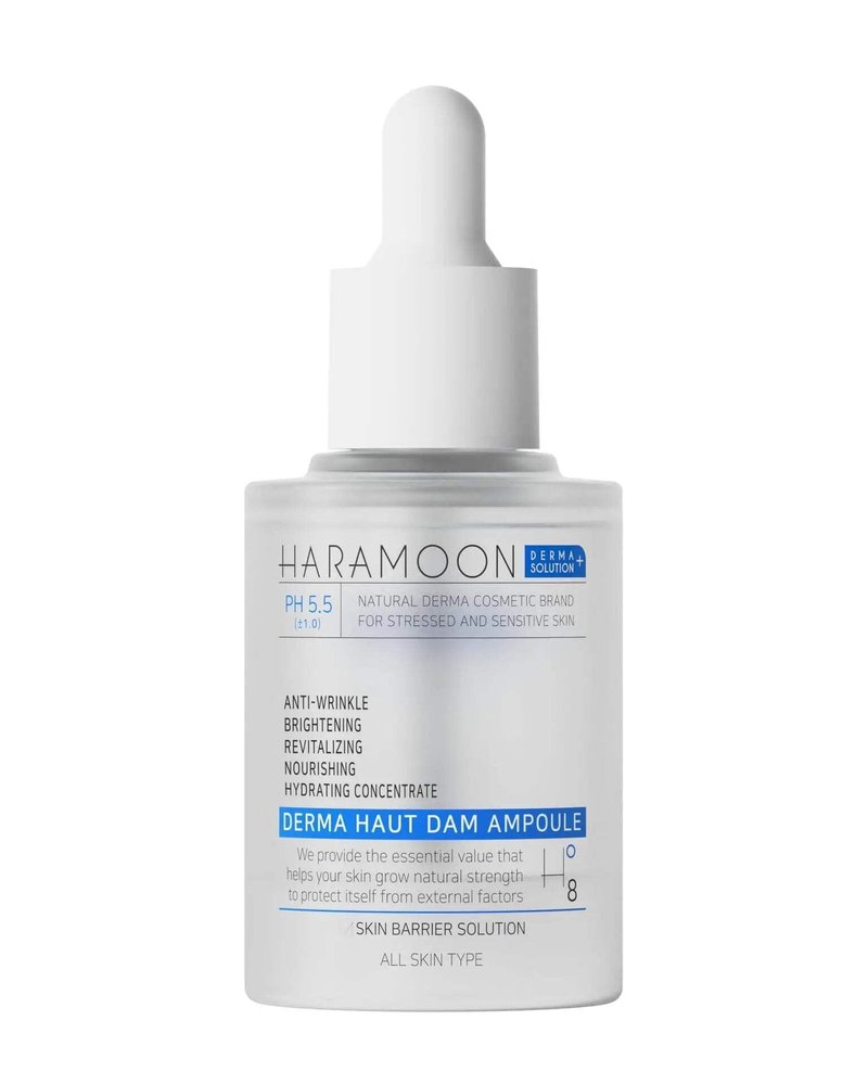 HARAMOON Hydrating Ampoule with Beta Glucan, Hyaluronic Acid, Niacinamide, and Adenosine | Fragrance Free Korean Skin Care Serum | Vegan, EWG Verified