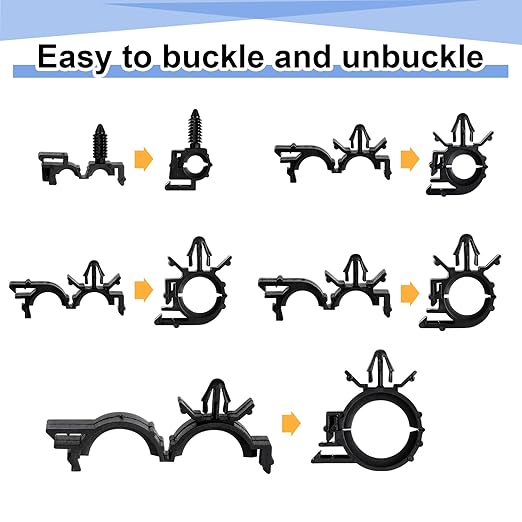 Funnymoom 150 pcs Car Wire Loom Routing Clips Push Mount Cable Tie Assortment 10 Sizes Car Harness Routing Clips Universal Wiring Harness Replacement Parts for Automotive