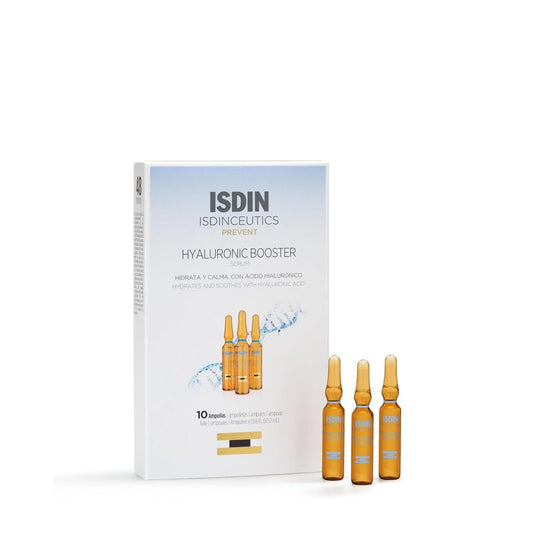 ISDIN Hyaluronic Booster Serum - Deep Hydration Ampoules with Peptides | 10 x 2ml