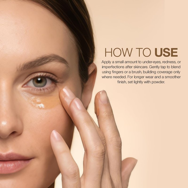 Palladio Full Coverage Concealer - Creamy Face & Under Eye Formula, Disguises Dark Circles, Blemishes, Fine Lines, Evens Skin Tone (Green Tea)
