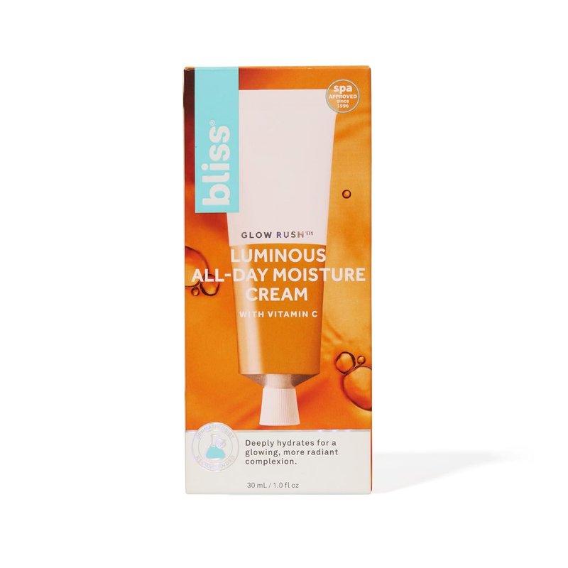 Bliss Glow Rush Vitamin C Daily Moisturizer - Brightening & Hydrating Formula with Vitamin E, Squalane & Shea Butter | 1.7 oz