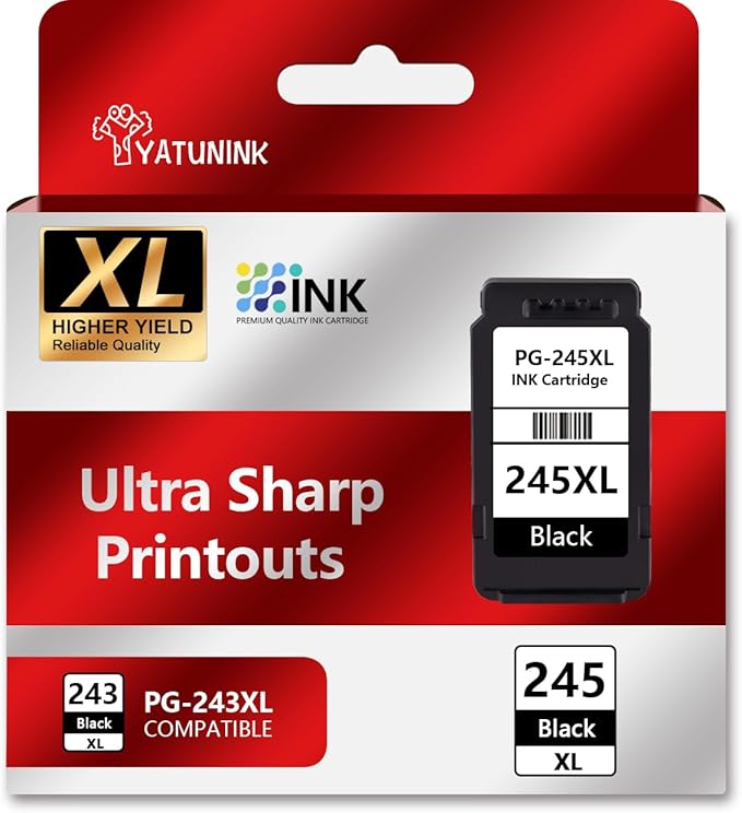 YATUNINK 245XL Ink Cartridge Compatible for Canon 245XL Black Ink
