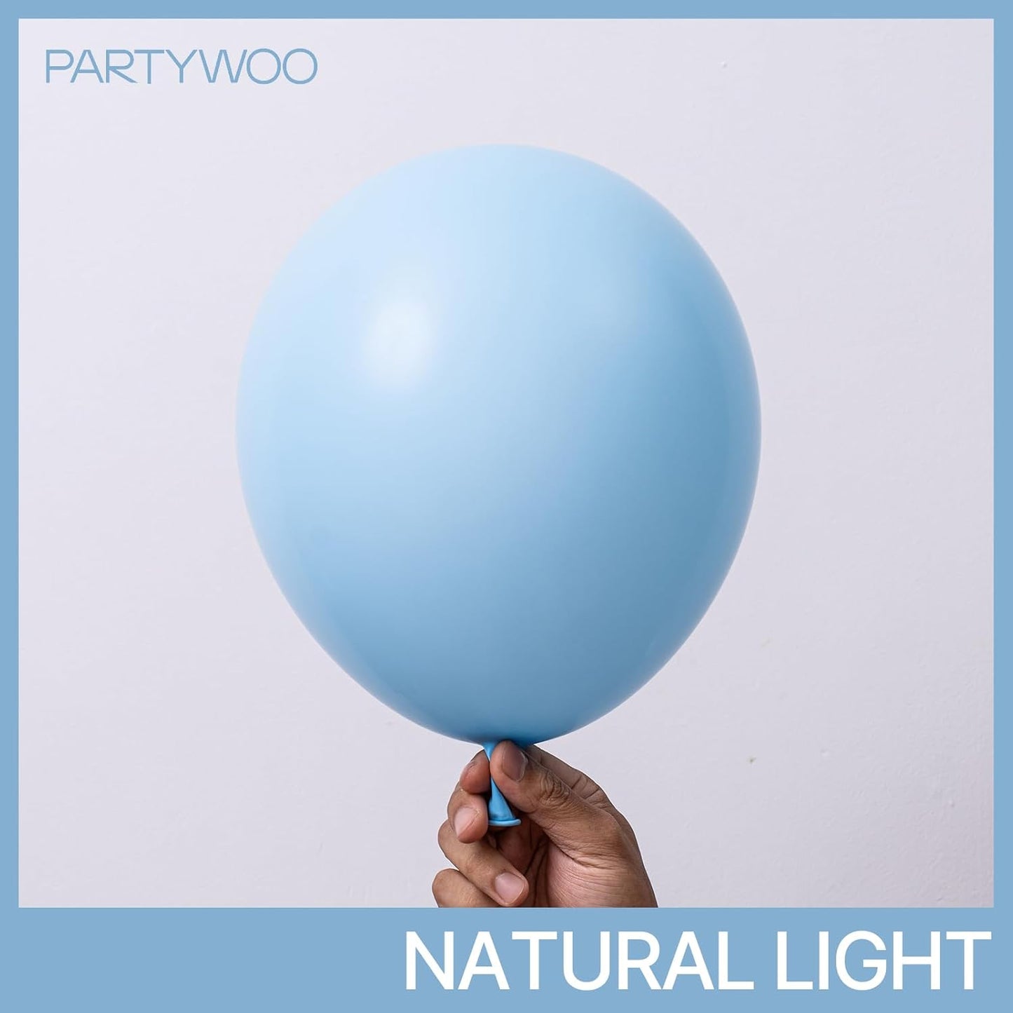 PartyWoo Light Blue Balloons - 101pcs 12 Inch Pastel Aqua Blue for Birthday & Baby Shower Decor