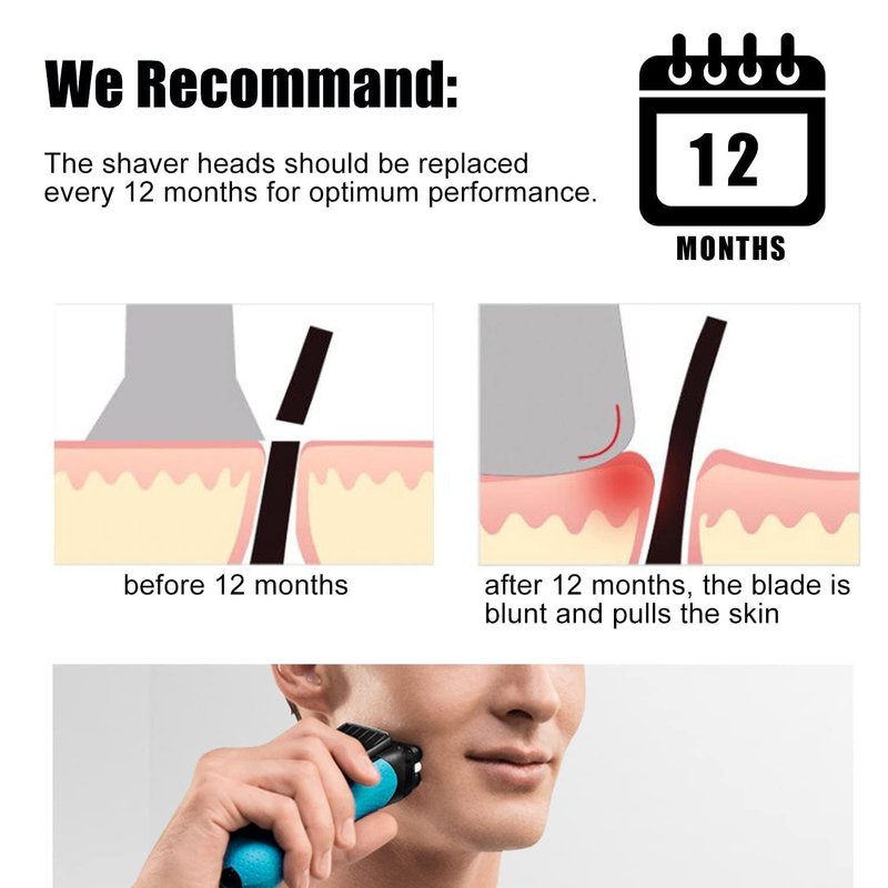 Series 7 70S Replacement Shaver Heads Compatible with Braun Series 7 Electric Razors, 70S Blades for Braun s7 Replacement Foil and Cutter 720cc, 730cc, 735s, 750cc, 760cc, 790cc