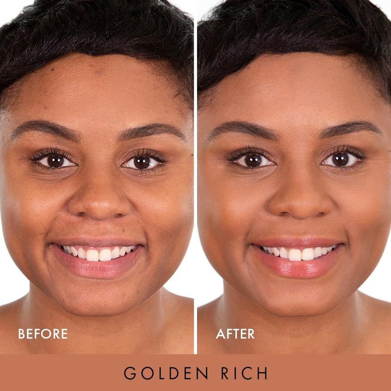 Wander Beauty Powder Foundation - Golden Rich | Blurs & Evens Skin Tone, Hydrating Formula - 0.31 oz