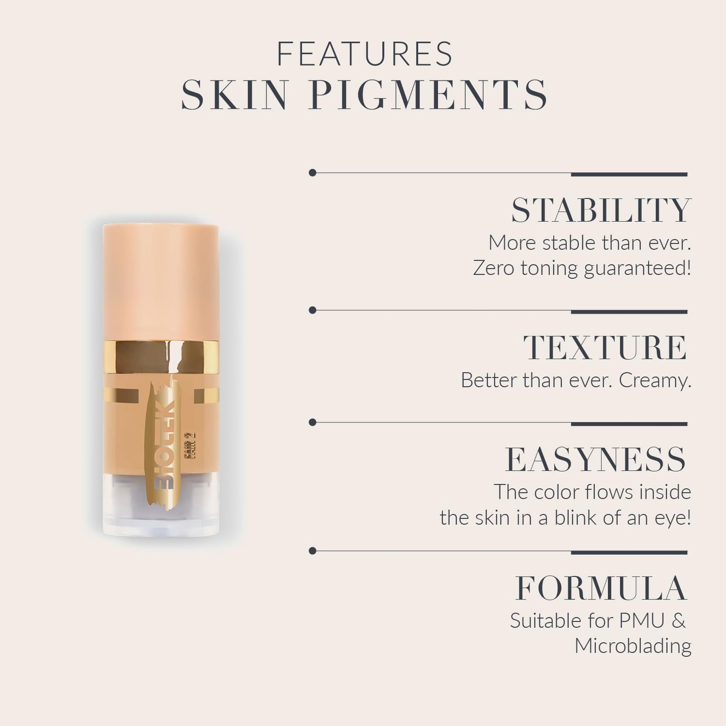Skin Pigment for Permanent Makeup - Made in Italy - Tan 2 0,24 fl.oz.