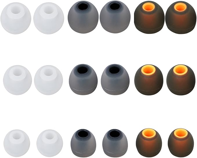 MMYQXI Earbud Replacement Tips Silicone Earbud Tips Earbud Covers Fit for in-Ear Headphones (Inner Hole 3.8mm -5.1mm) Ear Tips Earbud Rubber Tips 9 Pairs S/M/L