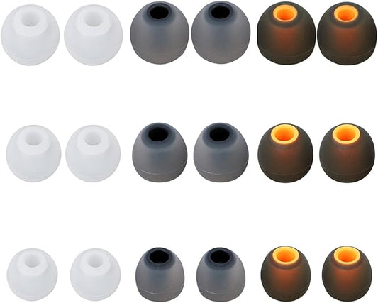 MMYQXI Earbud Replacement Tips Silicone Earbud Tips Earbud Covers Fit for in-Ear Headphones (Inner Hole 3.8mm -5.1mm) Ear Tips Earbud Rubber Tips 9 Pairs S/M/L