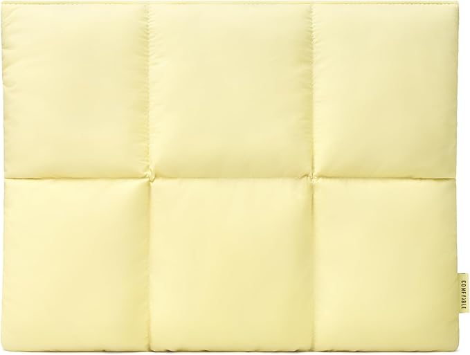 Comfyable Puffy Laptop Sleeve 13 Inch 14 Inch, Quilted Puffer Laptop Carrying Case for Women, Pillow Case Compatible with MacBook Air/Pro M5 M4 M3 M2 Pro/Max 2026, 13" MacBook Neo A18, Butter Yellow