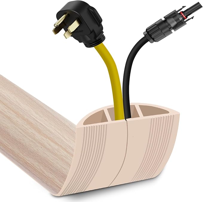 JAHOMFAI Floor Cord Cover 10FT Cord Covers for Wires on Floor Protect Wires & Prevent Trip Hazards, Easy to Cut for Home, Office, School, Concerts, Cavity W0.6in x H0.32in