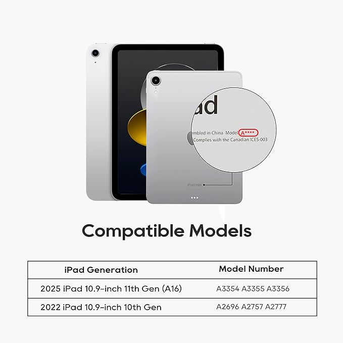 edaiser Detachable Keyboard Case for iPad 11th (A16) & 10th Generation