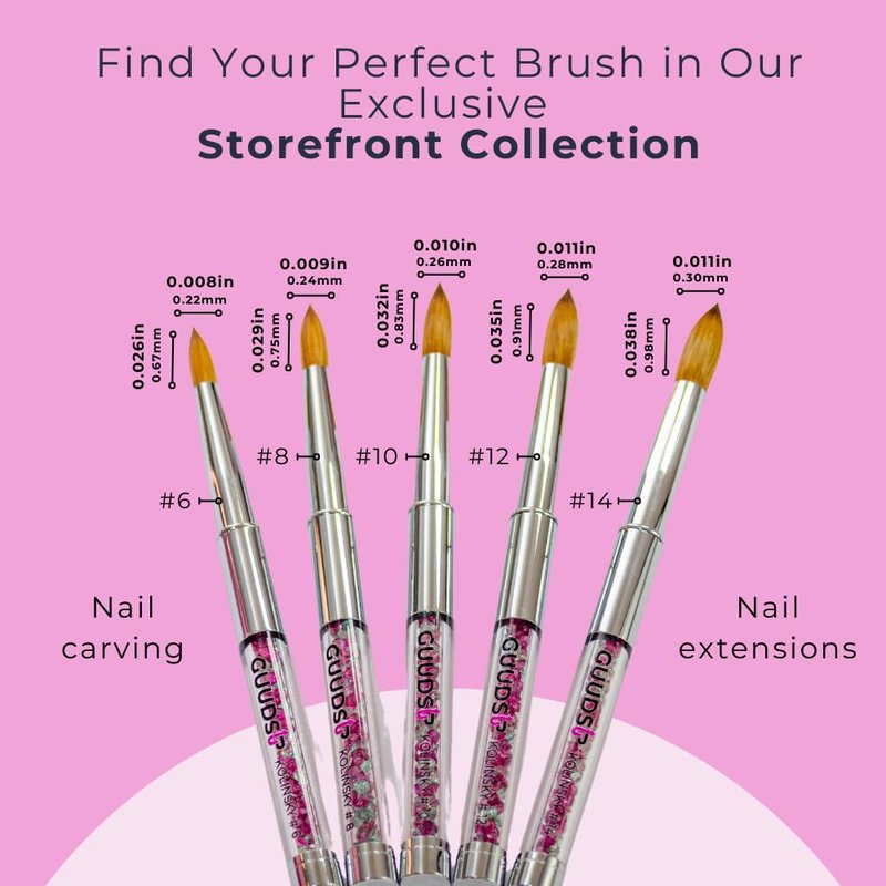 **Kolinsky Acrylic Nail Brush Size 12 - Professional Nail Art Brush for Precision Acrylic Application | No Shedding, Ideal for Salon & DIY Use**