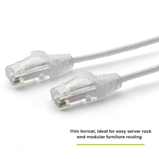 TRUECABLE Cat6 Component Rated Patch Cable, Unshielded (U/UTP), 2ft, White, 28AWG Stranded Pure Copper, Snagless 10G High-Speed Ethernet Cable, PoE++ 4PPoE 100W, UL Listed, RoHS-3, 1 Pack