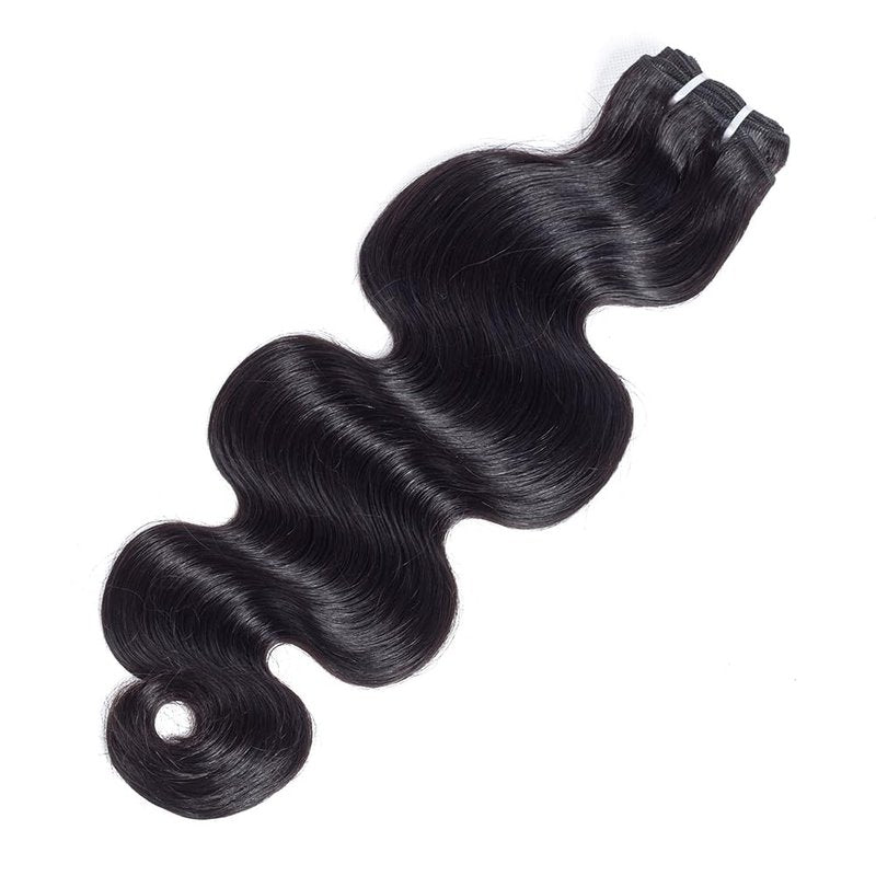 Body Wave Bundles Human Hair 16 Inch Human Hair Bundles Single Wavy Bundles 12A Brazilian Unprocessed Virgin Hair Extensions Human Natural Color Hair