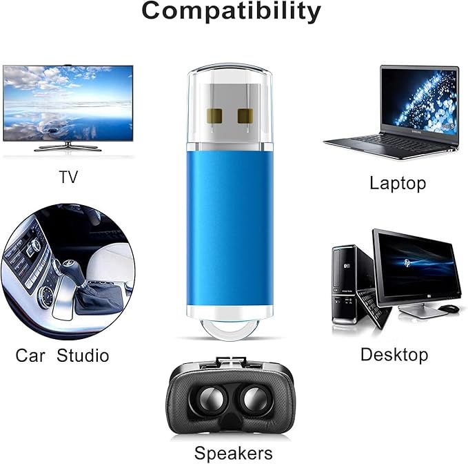 TOPESEL 5 Pack 32GB USB 2.0 Flash Drive Memory Stick USB Drive Jump Drive USB Storage Flash Drives Pen Drive Thumb Drives for Desktop, Laptop, Tablet (5 Mixed Colors: Black Blue Green Red Silver)