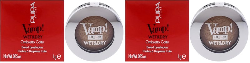 Pupa Milano Vamp! Wet And Dry Baked Eyeshadow - Brilliant, Highly Pigmented Colors - Light And Creamy Makeup Formula - Professional Quality Shimmer Powder Eye Shadows - 101 Precious Gold - 0.035 Oz