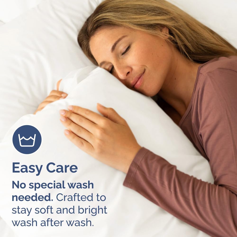 Skiennix Queen Pillow Cases Set of 4 - Ultra Soft Hotel Quality - Wrinkle Free & Fade Resistant - Antique White