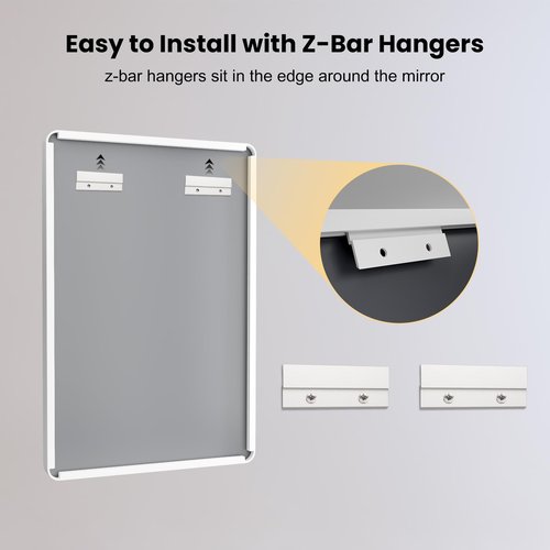 LOAAO 24x32 Inch White Metal Framed Bathroom Mirror for Wall, White Bathroom Vanity Mirror Farmhouse, Large Rounded Rectangle Mirror, Anti-Rust, Hangs Horizontally or Vertically