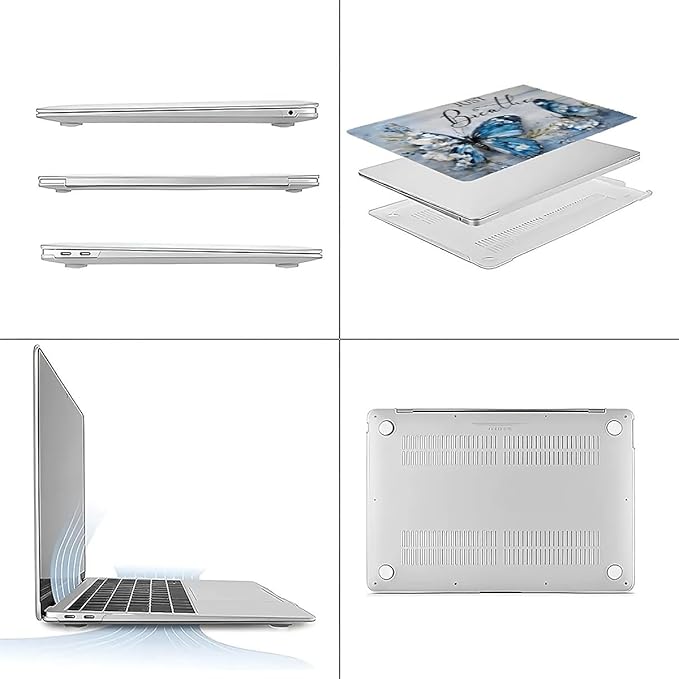 COTAIL Compatible with MacBook Air 13.3 13.6 Inch Case 2022 2021 2020 2019 Plastic Hard Shell Case Cover,13.3 Pro(A1706/A1708/A1989/A2159/A2289/A2338), Butterfly