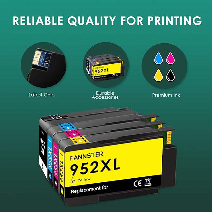 952XL 952 XL Ink Cartridges Combo Pack for HP 952 XL Compatible for HP952 with Office
