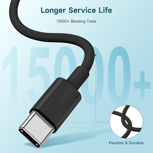 chcela 60W USB C to C Cable [3Pack] iPhone 17 16 15 Fast Charging Cable,10ft Long USB-C to USBC Power Cord for iPhone 17/16/15 Pro Plus Pro Max, MacBook Pro Air/IPad/iPad Pro 12.9/11,AirPods 4(Black)