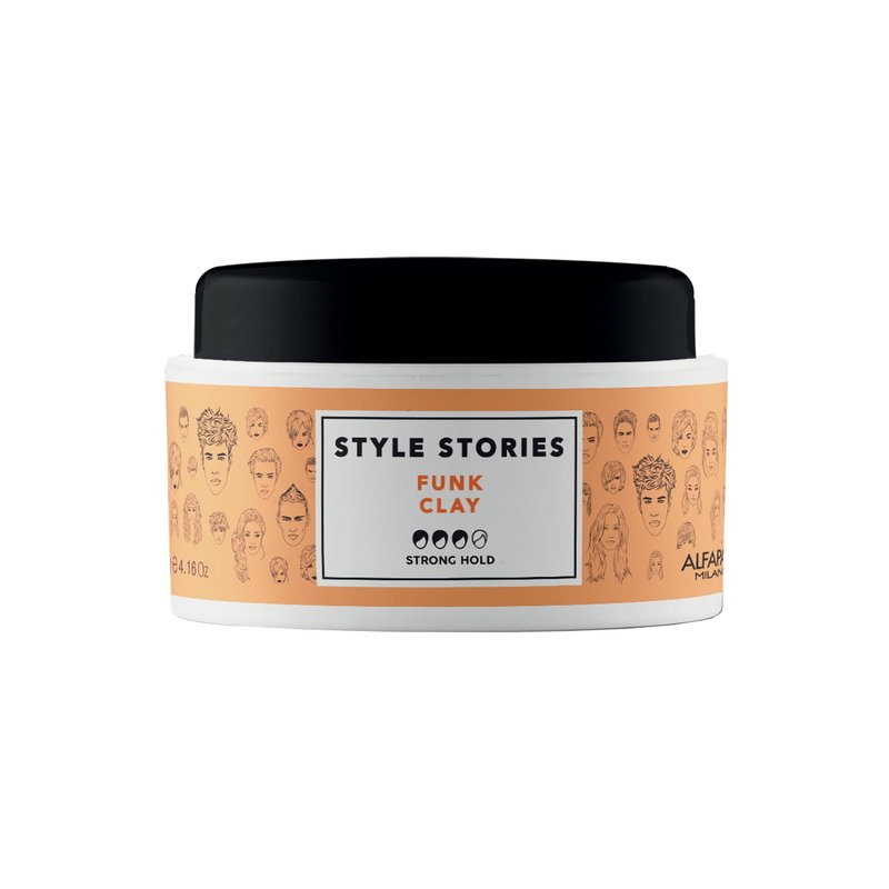 ALFAPARF MILANO Style Stories Funk Hair Clay - Strong Hold Pomade & Defining Paste - Molding Clay with Firm, Matte Finish - Ideal for All Hair Types (4.16 oz)