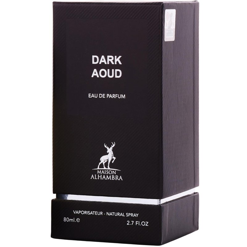 Maison Alhambra Dark Aoud – Spicy, Woody, Oud, Oriental – Eau de Parfum Spray Long-Lasting Fragrance for Unisex, 2.7 Ounce / 80 ml
