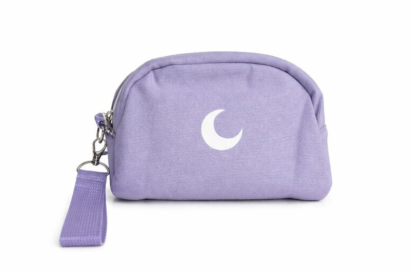 Brando Moon Small Zipper Makeup Bag for Women Girls â Travel Cosmetic Pouch, Wide-Open Organizer Purse Case, Air-Tight Odor-Control Fabric, Everyday Travel Essentials