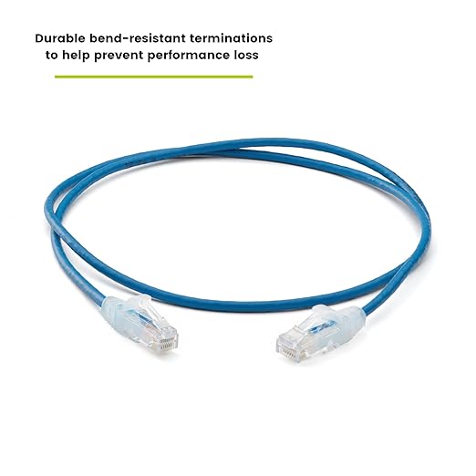 TRUECABLE Cat6 Component Rated Patch Cable, Unshielded (U/UTP), 2ft, Blue, 28AWG Stranded Pure Copper, Snagless 10G High-Speed Ethernet Cable, PoE++ 4PPoE 100W, UL Listed, RoHS-3, 5 Pack