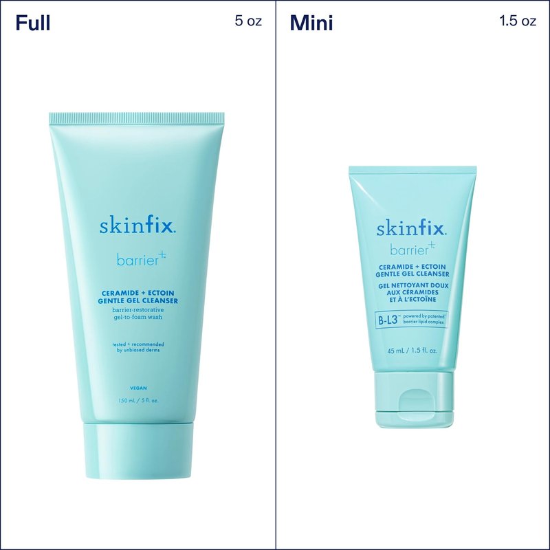 Skinfix Ceramide + Ectoin Gentle Gel Cleanser - 5 oz - SPF + Makeup Remover - Hydrates Skin - Vegan, Cruelty Free