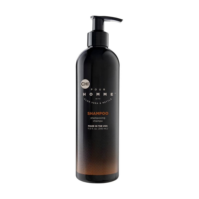 CHI Pour Homme Moisturizing Daily Shampoo for Men, Sulfate-Free Hair Cleanser with Aloe Vera & Nettle, Hydrates & Fortifies for Thicker, Healthier Hair, Fresh Woody Scent, 11.5 oz