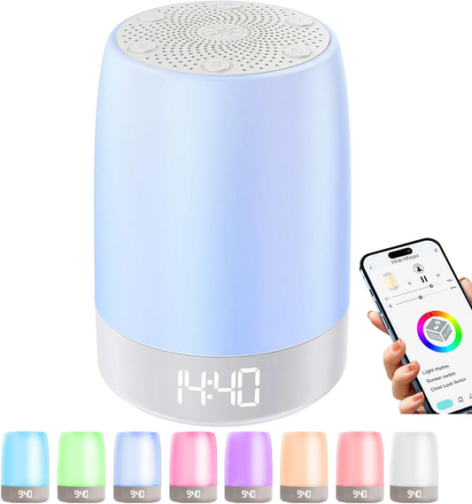 Teen Sound Machine - White Noise Machine with 32 Soothing Sounds & Bluetooth Speaker | Alarm Clock with Night Light for Kids