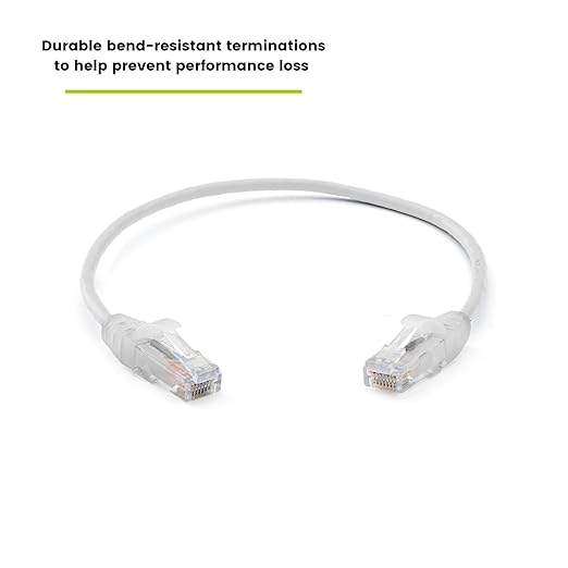 TRUECABLE Cat6 Component Rated Patch Cable, Unshielded (U/UTP), 1ft, White, 28AWG Stranded Pure Copper, Snagless 10G High-Speed Ethernet Cable, PoE++ 4PPoE 100W, UL Listed, RoHS-3, 5 Pack