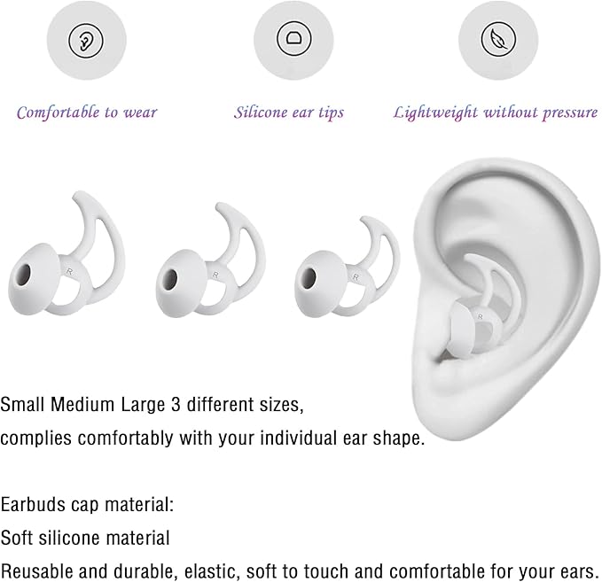 WKYMY Earbud Replacement Tips Silicone Earbud Tips Compatible with Bose Quietcomfort and Sport Headphone Rubber Tips Ear Bud Covers 3 Pairs S M L Gray