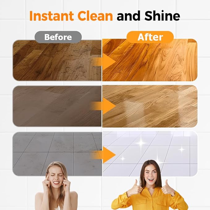 5-in-1 Hardwood Floor Cleaner & Shine Enhancer â All-in-One Stain, Odor & Grease Remover for Wood, Tile, Laminate Floors â Waxing & Shine Restoration for Home, Kitchen, Bathroom (500ML-1PCS)