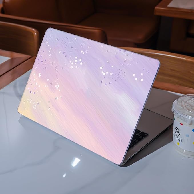LCMOCICO for MacBook Air 13 Inch Case 2026 2025 2024 2023 2022 Release M5 A3449 M4 A3240 M3 A3113 M2 A2681, Scratch Resistant Plastic Hard Shell Case for MacBook Air 13.6 M5, Pink Purple Gradient