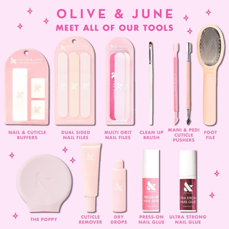 Olive & June - The Poppy Universal Nail Polish Bottle Handle | Paint with Both Hands | Ergonomic Grip for Neat, Easy, Steady At-Home Manicures | Soft Silicone | Fits Any Bottle | Patented Design