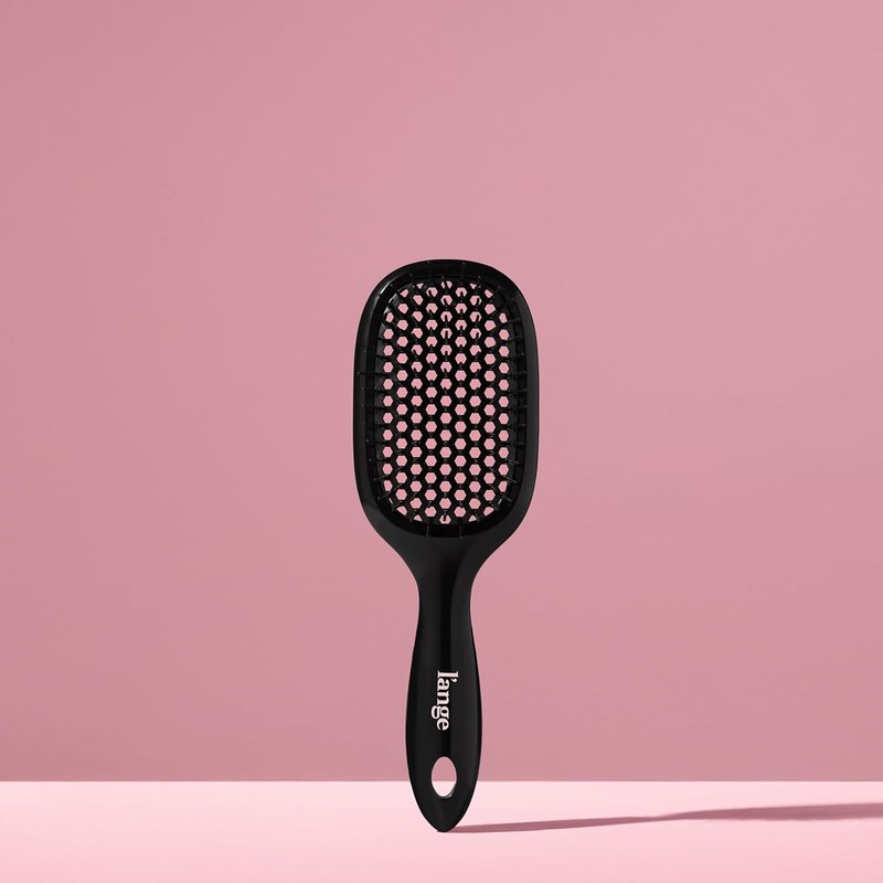 L'ANGE HAIR Detangling Vented Brush - Flexible Bristles for Wet/Dry Hair | Ergonomic Design for All Hair Types (Black)