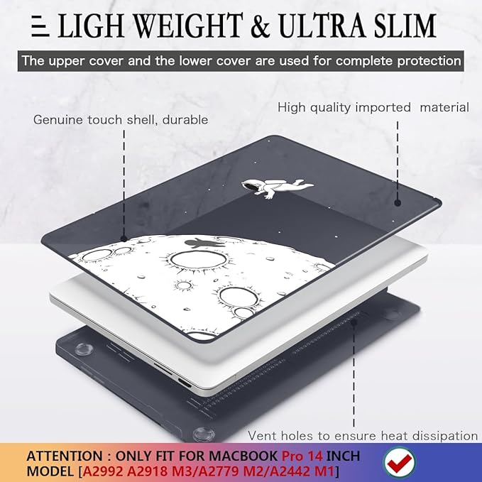 CISSOOK Case for MacBook Pro 14 Inch M5 M4 M3 M2 M1 Chip 2026 2025 2024 2023 2022 2021 Release Model A3434 A3112 A3185 A3401 A2992 A2918 A2779 A2442, Hard Shell Cover for MacBook Pro 14 - Astronaut