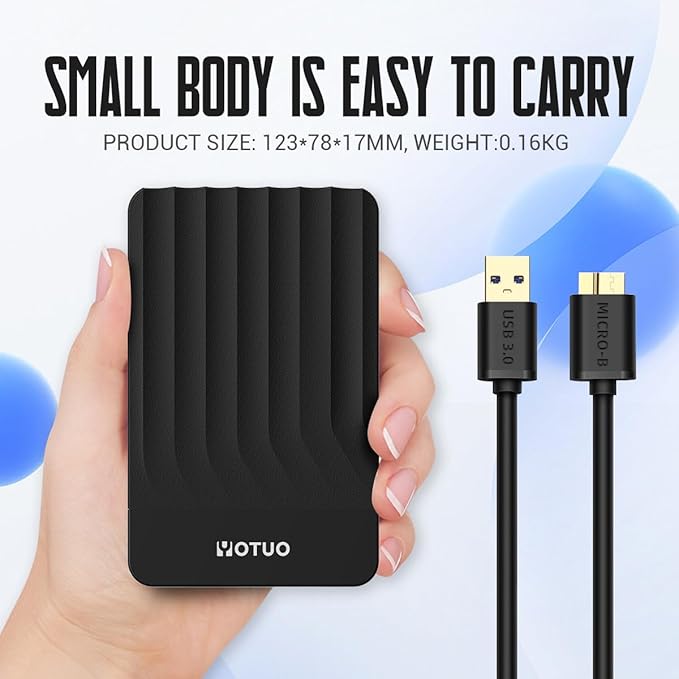 YOTUO 320GB External Hard Drive, Portable Storage Expansion HDD, USB 3.0 & USB-C for PC, Mac, Desktop, Laptop, Smartphone, PS4, Xbox One, Xbox 360, Office & Game