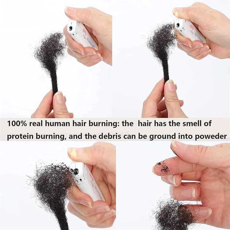 Curly Wavy Loc Extensions Human Hair 8Inch 0.6cm Width 10 Strands Dreadlock Extensions Full Handmade Permanent 100% Human Hair Can Be Dyed Bleached for Women Men Kids Natural Black
