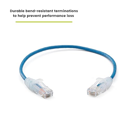 TRUECABLE Cat6 Component Rated Patch Cable, Unshielded (U/UTP), 1ft, Blue, 28AWG Stranded Pure Copper, Snagless 10G High-Speed Ethernet Cable, PoE++ 4PPoE 100W, UL Listed, RoHS-3, 1 Pack