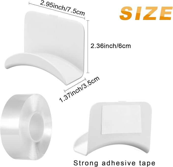 Wonderjune 24 Pcs Headphone Wall Hangers Adhesive Gaming Headset Holder Hooks for Wall Mount Strong Universal Stand Hooks for Most Headphone Controller, Hat, Baseball Caps, Door, Closet (White)