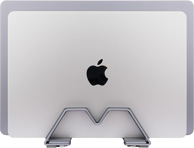 Psitek Adjustable Dual Vertical Laptop Stand - Supports 2 Devices Holder, Fit for All Laptops(10-30mm Thickness) - Fashion Design, Adjustable Width, Anti-Slip & Scratch-Resistant, Patented Design
